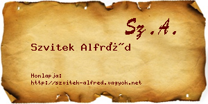 Szvitek Alfréd névjegykártya
